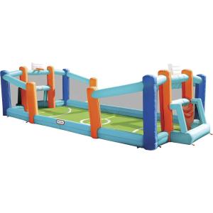 image:imageLittle Tikes Huge Inflatable Backyard Soccer amp Basketball Court for Multiple Kids Blower with GFCI PlugMulticolor