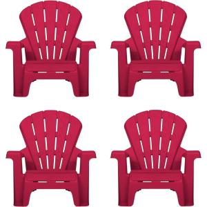 image:imageLittle Tikes Kids Garden Chair 4 Pack in Red Outdoor Toddler Activity Adirondack Chairs for Picnic Garden Patio Backyard amp Beach Outdoor Chair Set4 Pack
