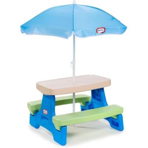 image:imageLittle Tikes Easy Store Picnic Table with Umbrella Multi Color 4200L x 3800W x 1975HBlueGreen