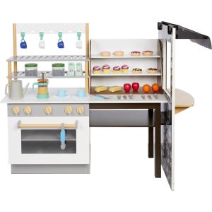 image:imageLittle Tikes Real Wood Caf amp Bakery Exclusive Wooden Play Kitchen with Realistic Lights Sounds and DualSided 20 Accessories Set Gift for Kids Toy for Girls Boys Ages 3 4 5 Years