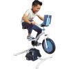 image:imageLittle Tikes Pelican Explore amp Fit Cycle Adjustable Play Fitness Exercise Equipment Stationary Bike with Videos and Builtin Bluetooth Speaker For Kids Ages 37 Years WHITE BLUE