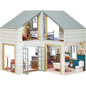 image:imageLittle Tikes Real Wood Stack n Style Dollhouse with 14 Accessories and Many Combinations to Customize Personalize Dream Design and Build and Play with Any 12Inch Dolls