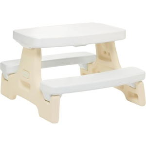 image:imageLittle Tikes Easy Store Jr Play Table  White Foldable Toddler Picnic Table and Chair Set IndoorOutdoor Activity Table for Kids Compact Storage Design Boys and Girls Ages 18 Months to 5 Years